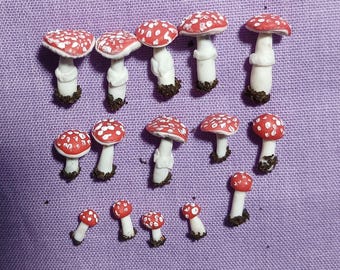 Miniature Fly Agaric Mushrooms - Loose selections -MM142