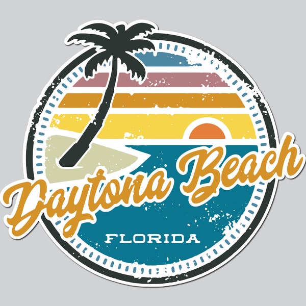 Daytona Beach Florida Kiss Cut Stickers