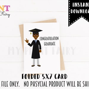Printable American Sign Language Congratulation Graduation Card.   Instant Download.