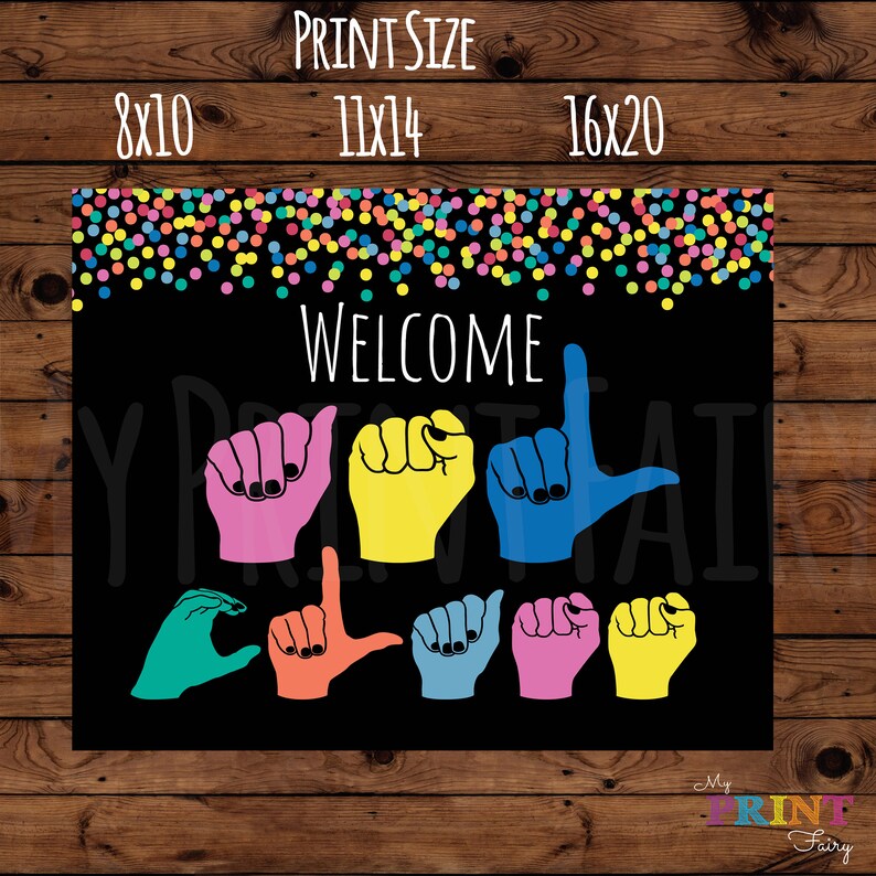Printable American Sign Language ASL Class Poster Sign - Etsy