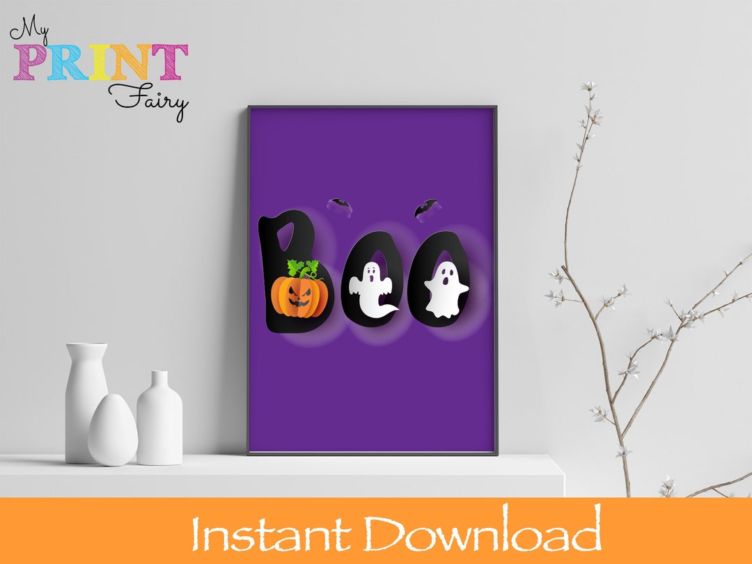 Printable Adorable Boo Halloween Sign Decor, Boo Halloween Sign Poster ...
