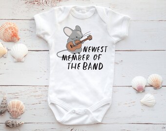 Band Baby Grow | Newest Member Of The Band Romper | Guitar Baby Clothes | Guitar Baby Shower | Rock Baby Clothes