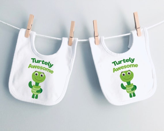 Funny Baby Bib Turtley Awesome Baby Bib Turtle Baby Bib Unique Baby Gift Baby Shower Funny Baby Bibs Unisex Bib Turtley Awesome Bib