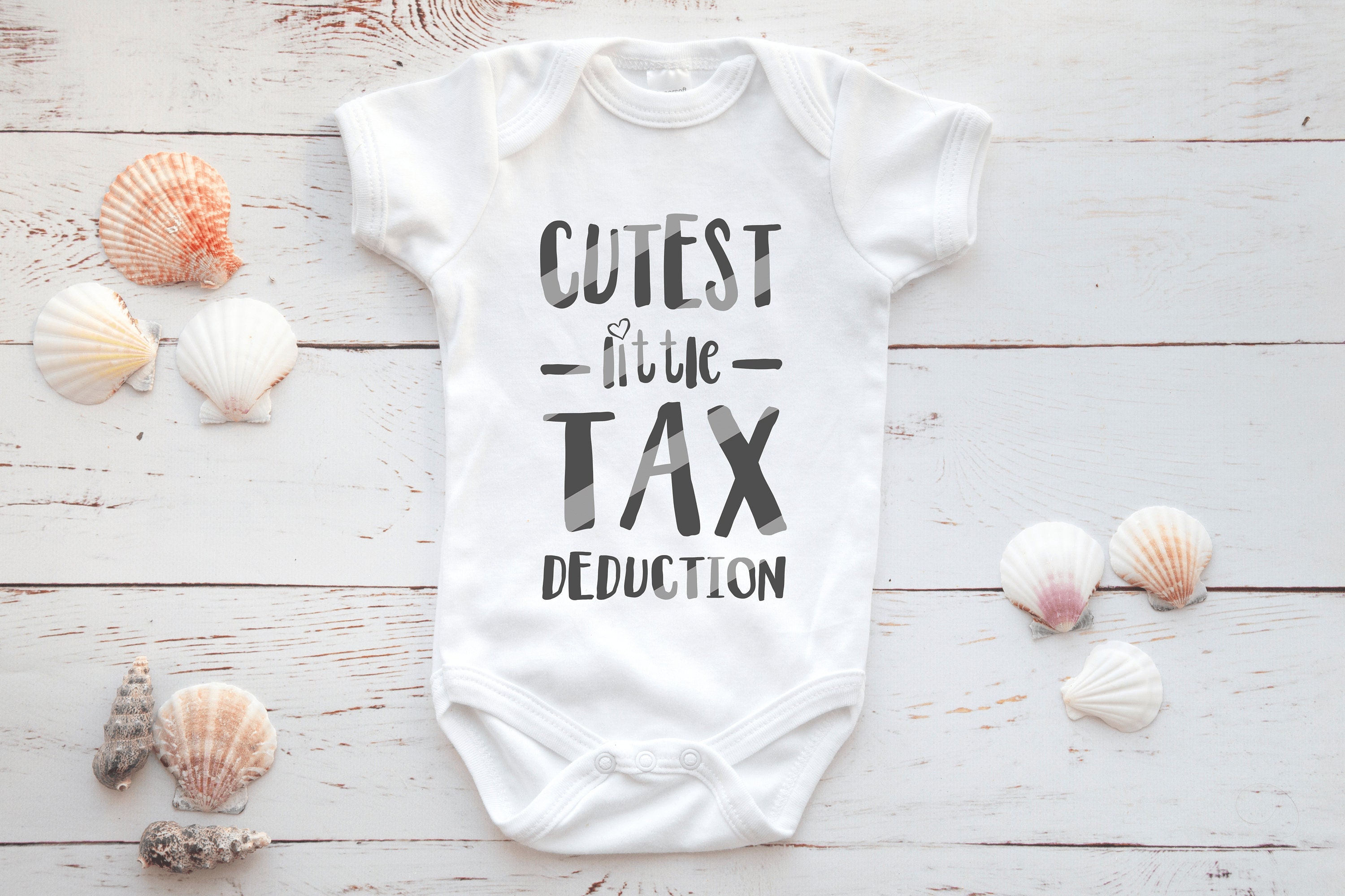 Cutest Little Tax Deduction Baby Grow Funny Baby Shower Gift Etsy