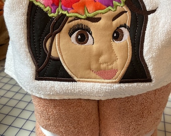 Polynesian Princess hooded bath/beach towel Free personalization