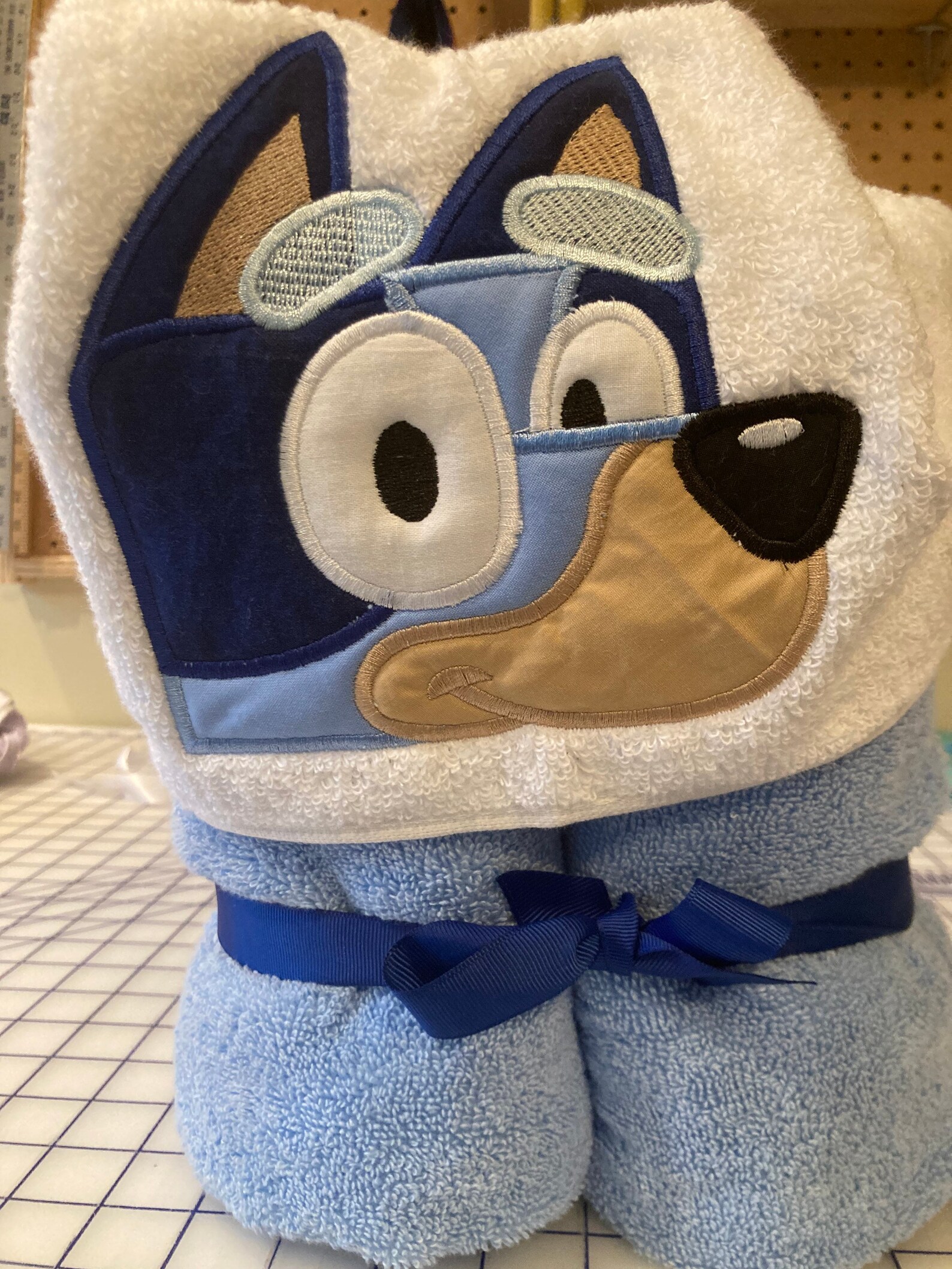 Blue dog hooded towel Etsy