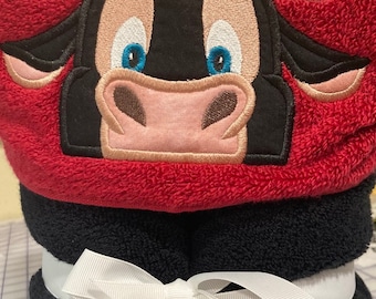 Friendly Bull hooded bath/beach towel Free personalization