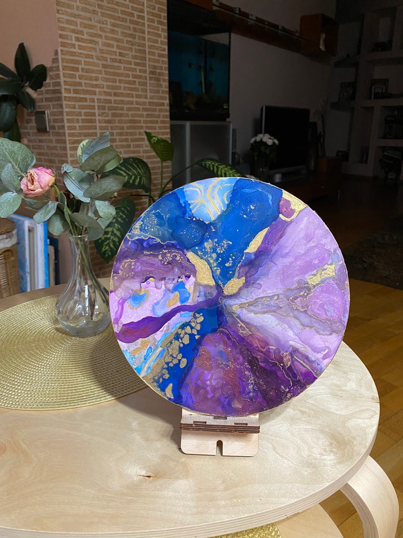Abstract Round Painting on the Hardboard Home Decore Gallery Wall - Etsy