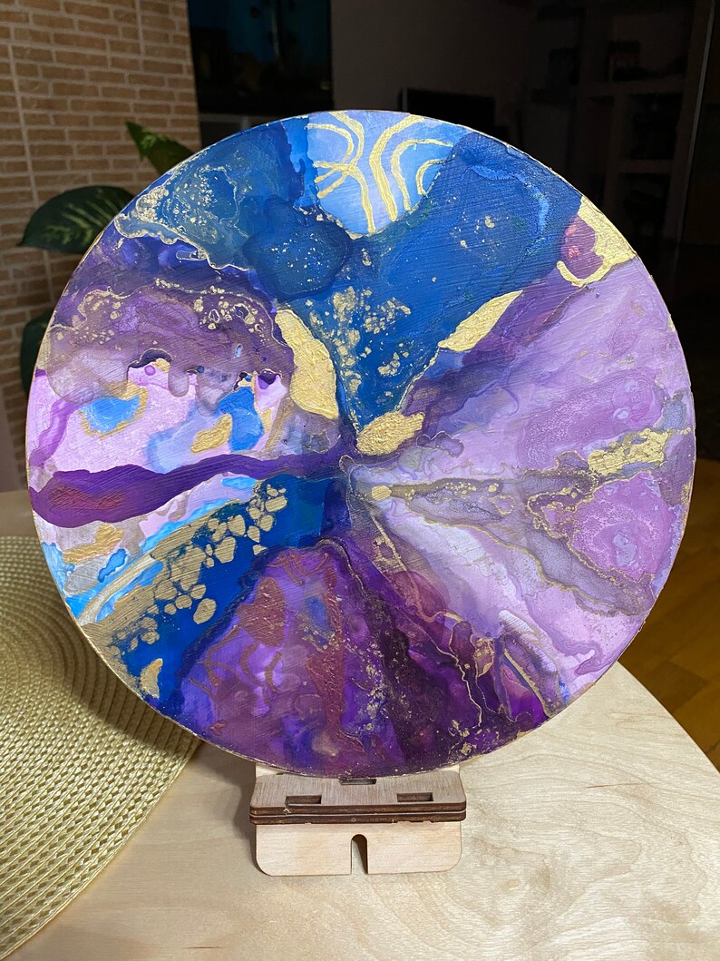 Abstract Round Painting on the Hardboard Home Decore Gallery Wall - Etsy