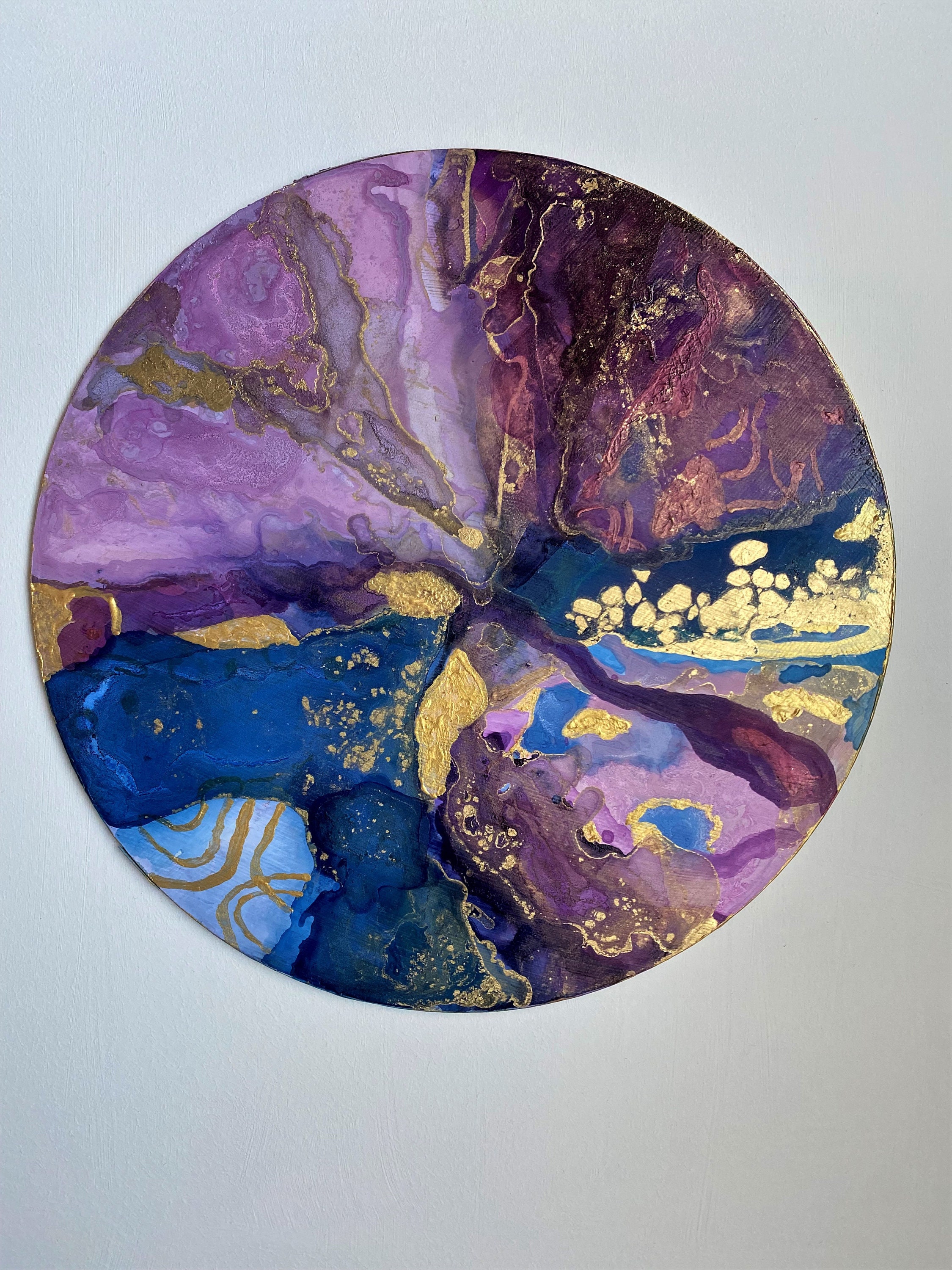 Abstract Round Painting on the Hardboard Home Decore Gallery Wall - Etsy