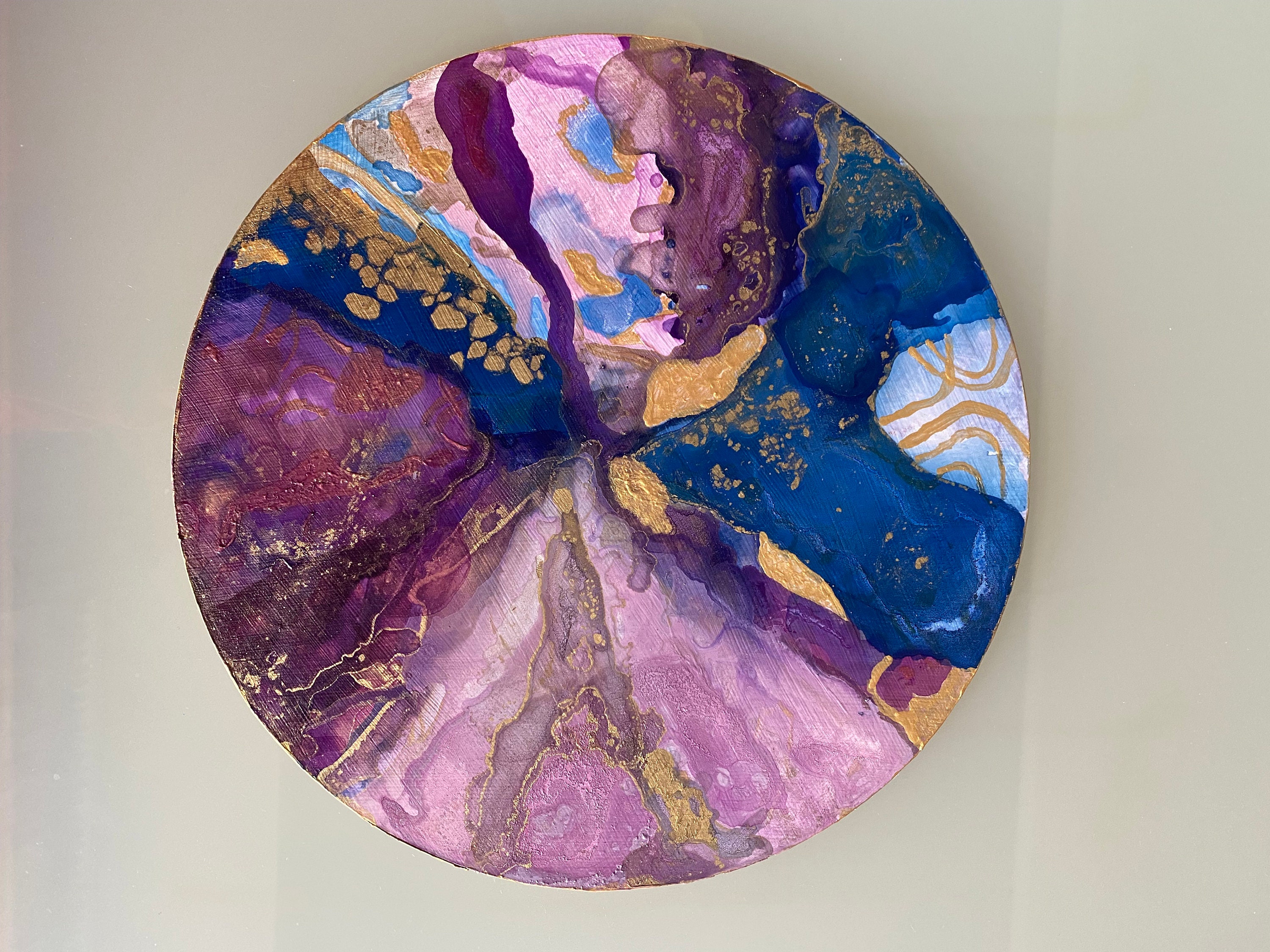Abstract Round Painting on the Hardboard Home Decore Gallery Wall - Etsy
