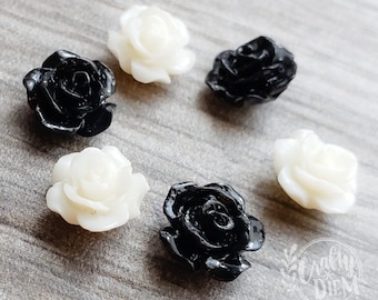 10 Elegant Rose Beads: Black & White DIY Jewelry Making