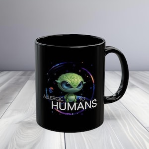 Alien Mug, Space Lover Gift, Galaxy Coffee Cup, Cute Extraterrestrial Tea Mug, Humorous Sci-Fi Drinkware, Funny Alien Lover Gift