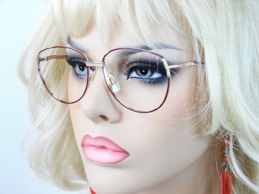Fratelli Lozza Vintage FRATELLI LOZZA Vesta Burgundy Eyeglasses Gold Used Frame Made ...