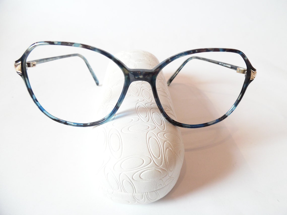Vintage COLD INSERT FWW12 Blu Eyeglasses Used Frame Etsy