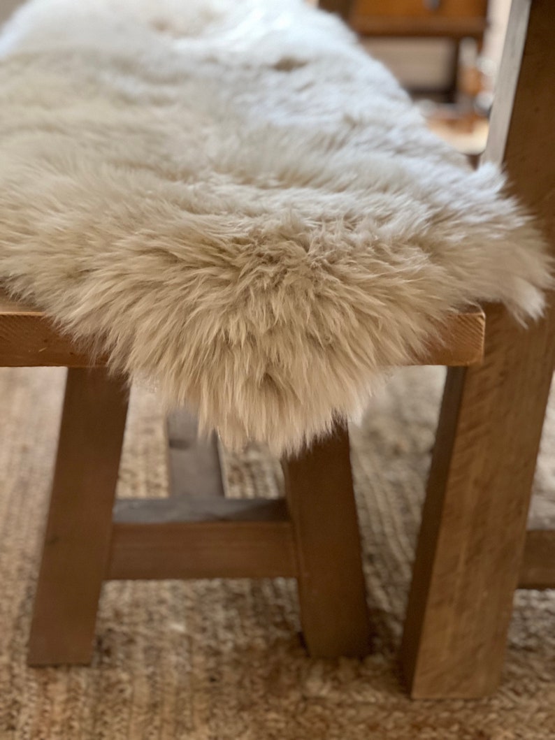 Deep Pile Sheepskin Rug in Oyster / Beige sheepskin Rug / Dark Linen Sheepskin Rug image 5