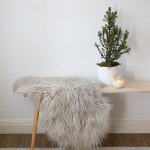 Luxury Rarebreed Tibetan sheepskin rug/throw in Oyster