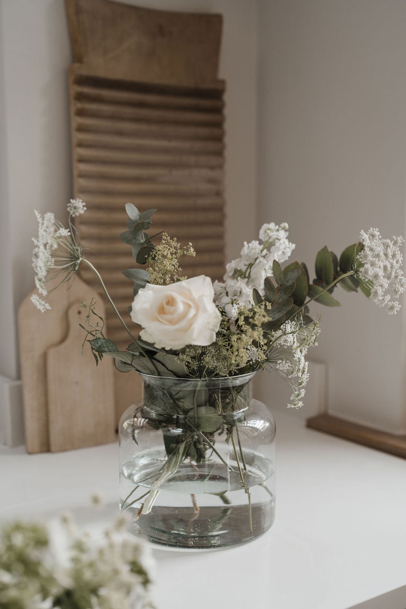 Chunky Glass Vase / Recycled Handblown Glass Vase Etsy UK