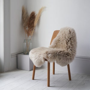 Deep Pile Sheepskin Rug in Oyster / Beige sheepskin Rug / Dark Linen Sheepskin Rug image 1