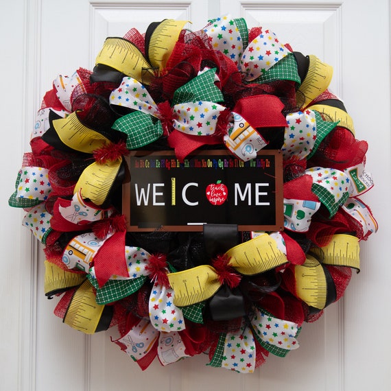 Teacher Appreciation Wreath Back To School Wreath Teacher Appreciation Wreath Back To School Wreath