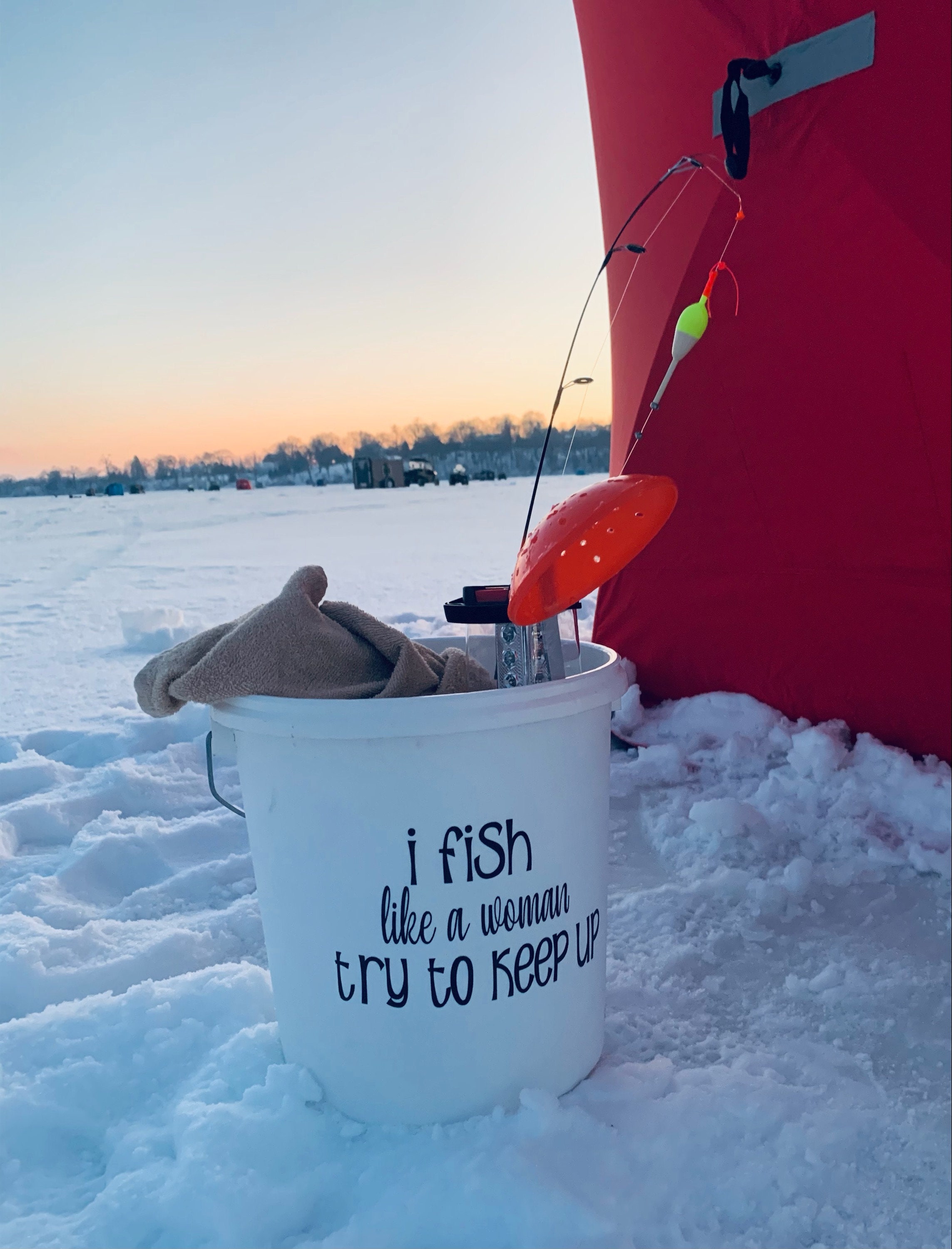 Ice Fishing DECAL ONLY bucket or pail Etsy