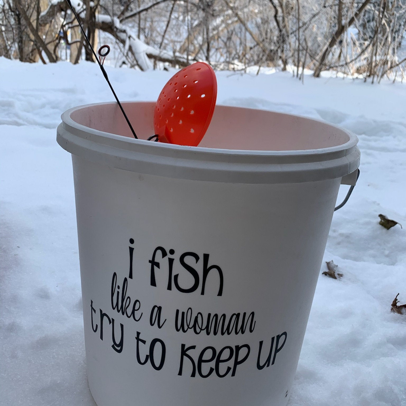 Ice Fishing DECAL ONLY, Bucket or Pail Etsy