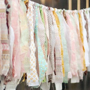 Handmade Fabric Tassel Bunting, Recycled Eco-Friendly Decor in Custom Colors