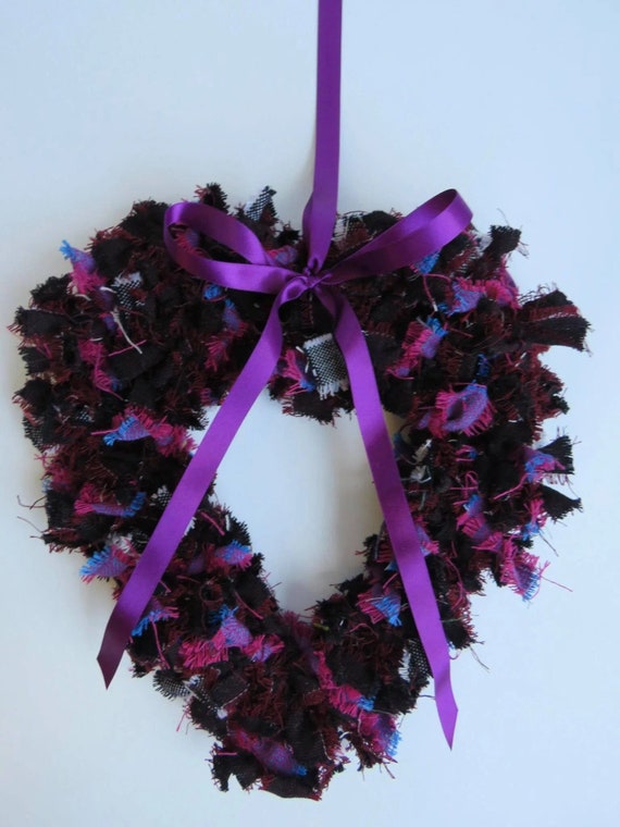 Flat Wire Wreath Rings Hearts Fabric Rag Tying Ribbon Wreaths Floristry  Craft Work 