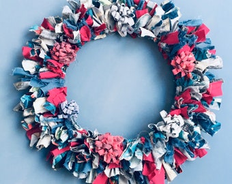 DIY Rag Wreath Craft Kit - Custom colour options. Your Colours - Handmade Home Decor - Eco art.