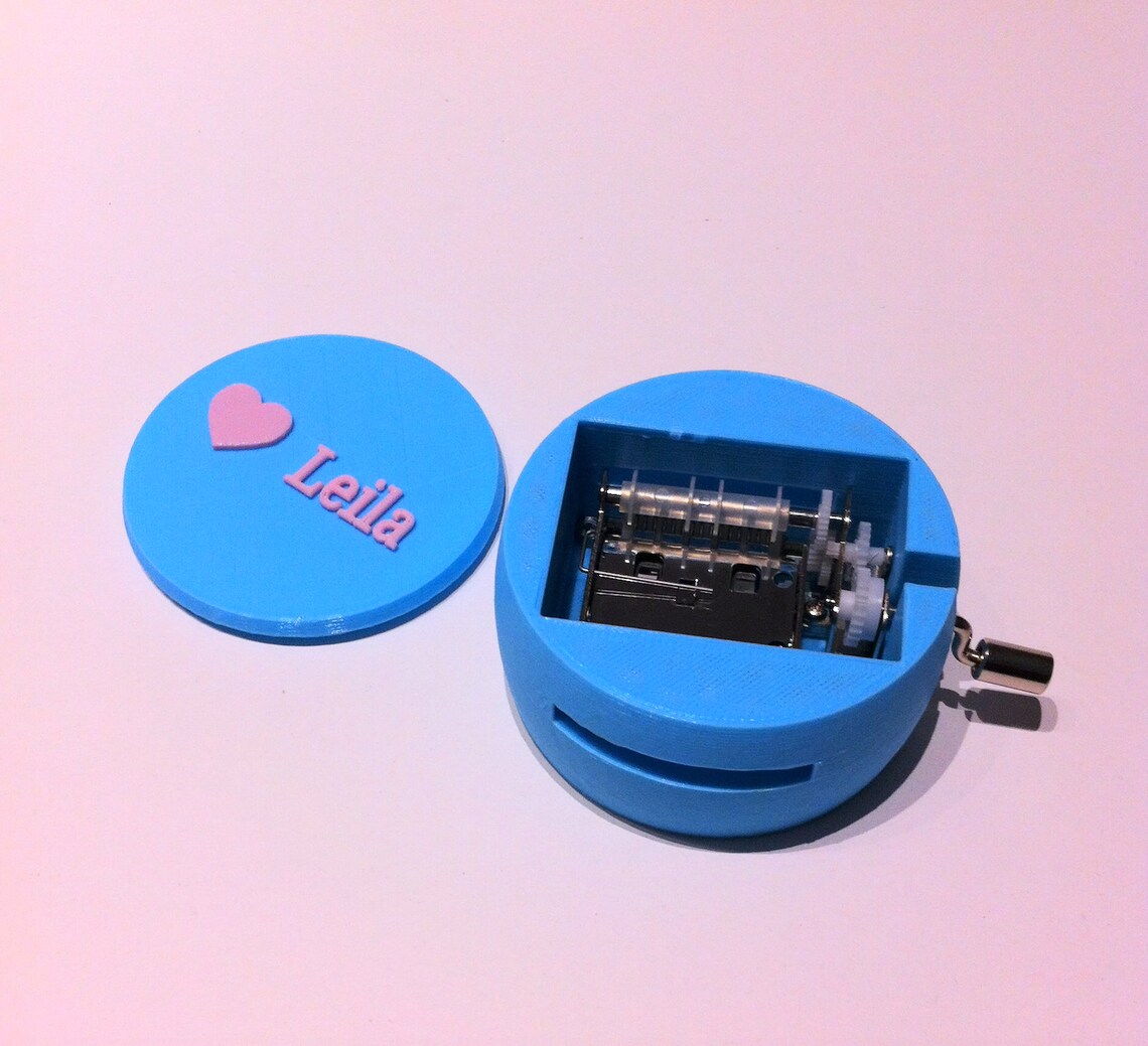 3D Printed Custom Music Box Barrel Shaped Custom Name Etsy