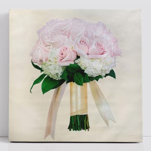 Personalized Wedding Bouquet Portrait Painting, Custom Bridal Flowers Artwork, Floral Oil Painting from Photo, Unique Wedding Keepsake Gift