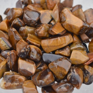 Tigers Eye Crystal Chips, Undrilled Brown Tigers Eye Natural Healing Crystal Chip Stones, 20g, 50g, 100g, 200g Bulk Crystal Chip Gift Sets