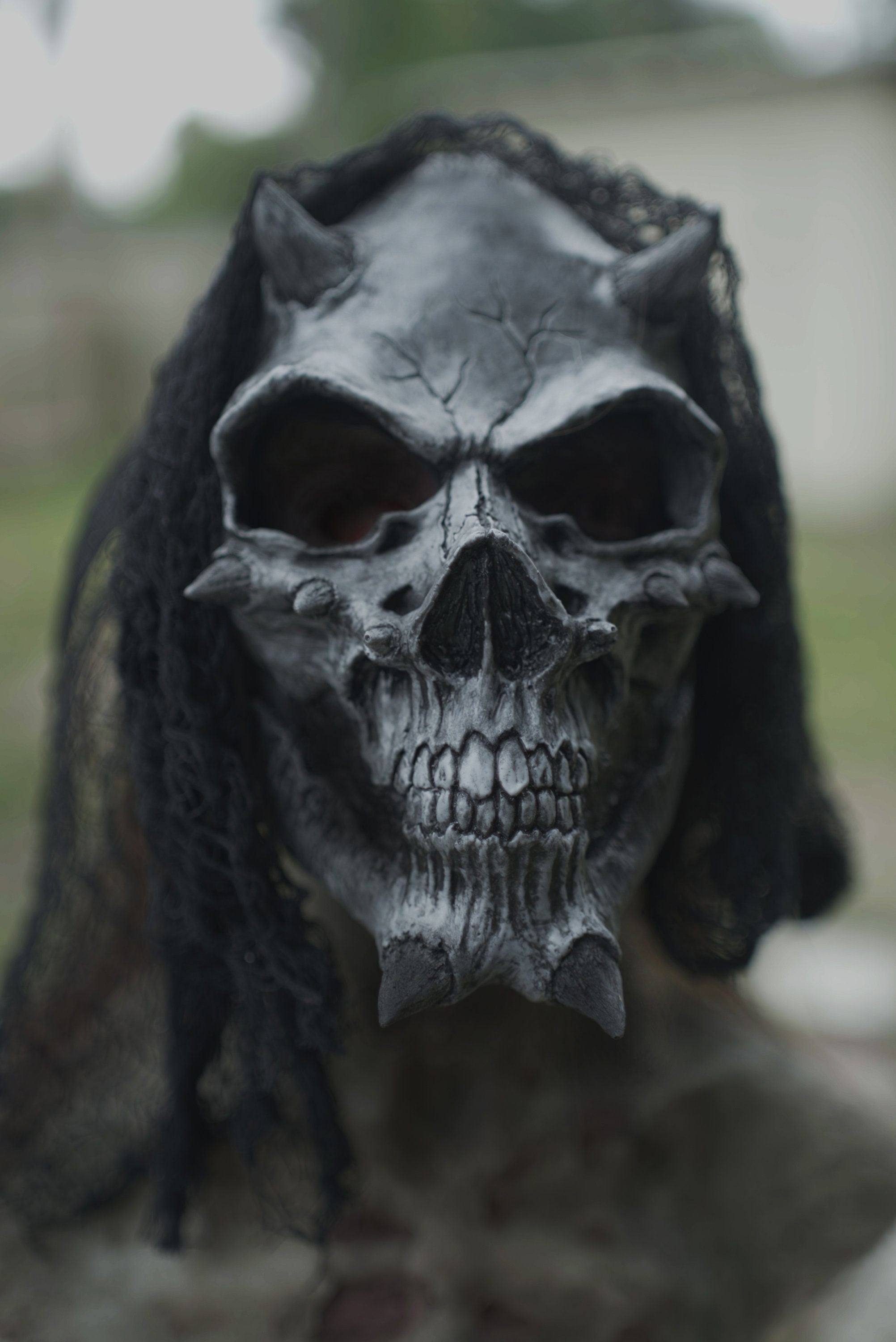 悪魔の頭蓋骨の戦士マスク：ホラー映画、中世の衣装、写真撮影のための