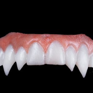 Vampire Fangs Teeth with Adhesive, Halloween Party Cosplay Props  Accessories, Fake Vampire Teeth Party Favors Werewolf Fangs Vampire  Dentures for Adults Kids 