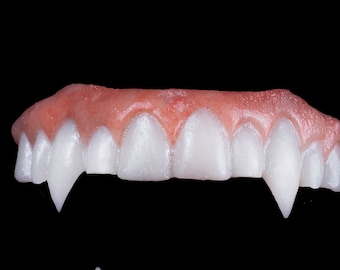 Realistic Dracula Vampire Fangs - Custom Prosthetic Teeth for Halloween, Cosplay & Theater