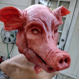 Terrifying Pig Mask from Saw Films - Adjustable Horror Costume Prop for Halloween & Theatre