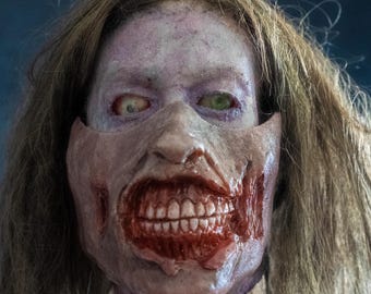 Realistic Zombie Ghoul Mask for Horror Films, Walking Dead Cosplay, Halloween & Post-Apocalyptic Costumes