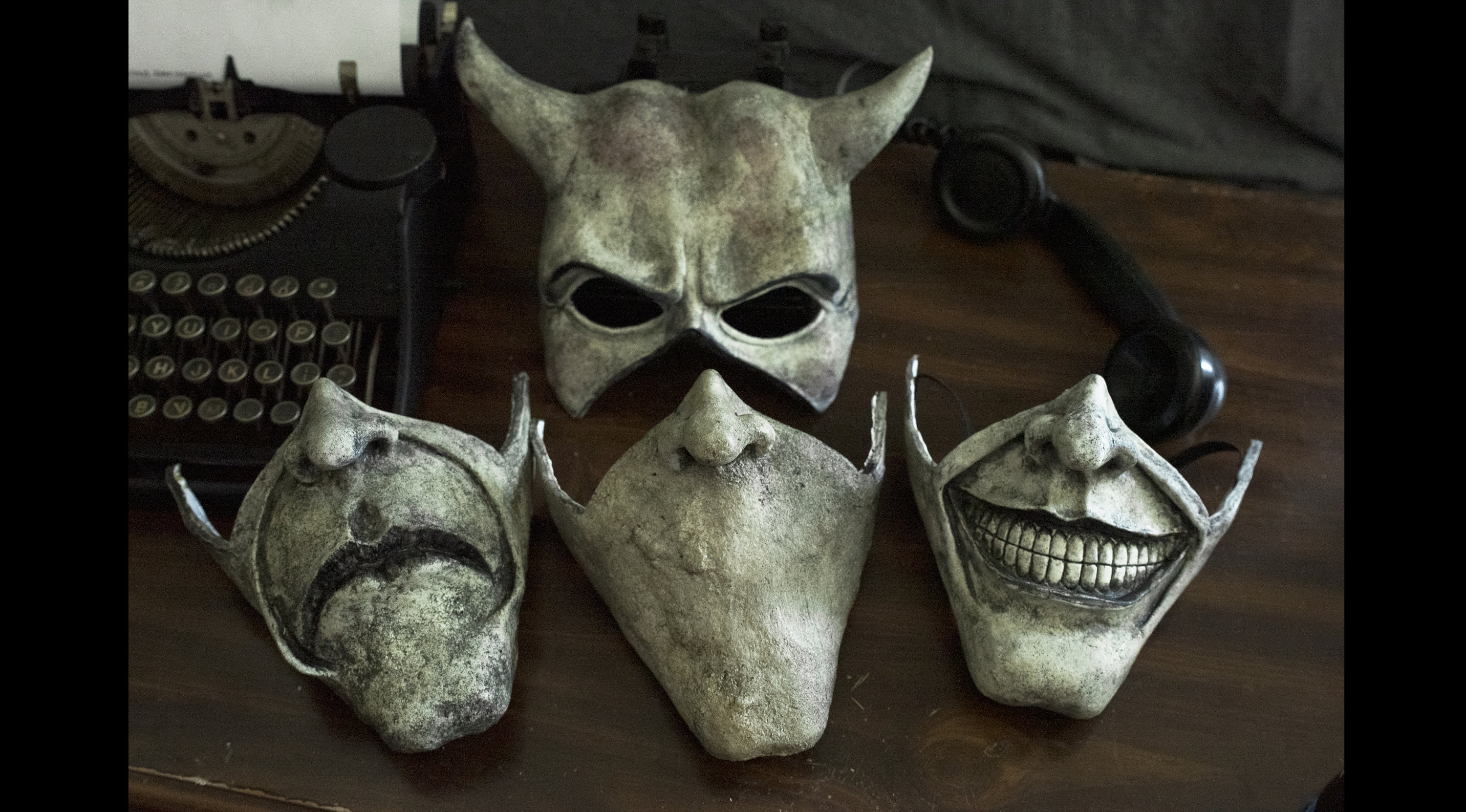 Black Phone Grabber Mask: Horror Film Replica for Scary Halloween Cosplay and Gothic Roleplaying