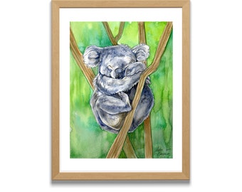 Koala Watercolor Illustration, Koala Print, Koala Drawing, Home Decor, Kids Room, Wall Art Decor, Nursery Decor, Print