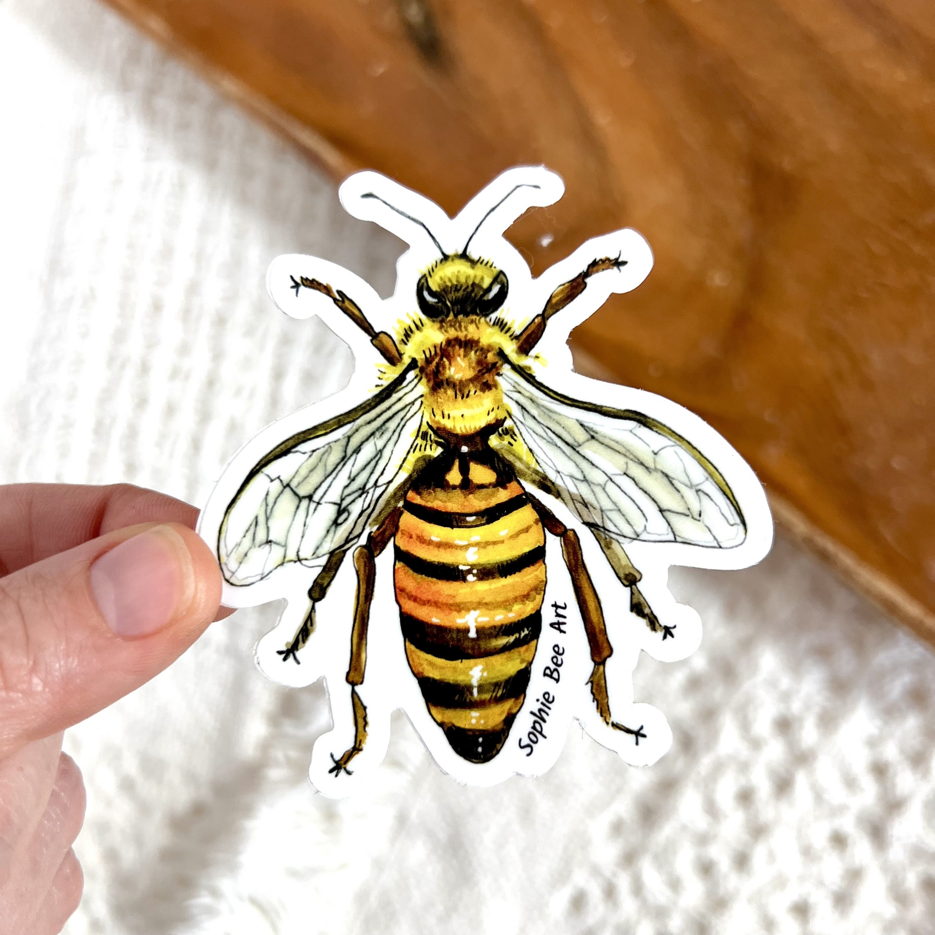 Honey Bee Vinyl Sticker, Bee Stickers, Honey Bee, Sticker, Save the Bees, Vinyl Sticker, Waterproof Sticker, Laptop Decal, Waterbottle, Bee