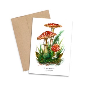 Carte Champignon, Champignon Amanite Mouche, Carte D'anniversaire, Carte De Fête, Vacances, Stationnaire, Champignons Magiques, Champignon, Champignon, Nature, Imprimer