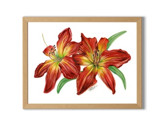 Spider TIGER LILY Print - Spider Tiger Lily, Flower, Tiger Lily, Flower Art, Print, Valentine, Gift, Girlfriend, For Her, Easter