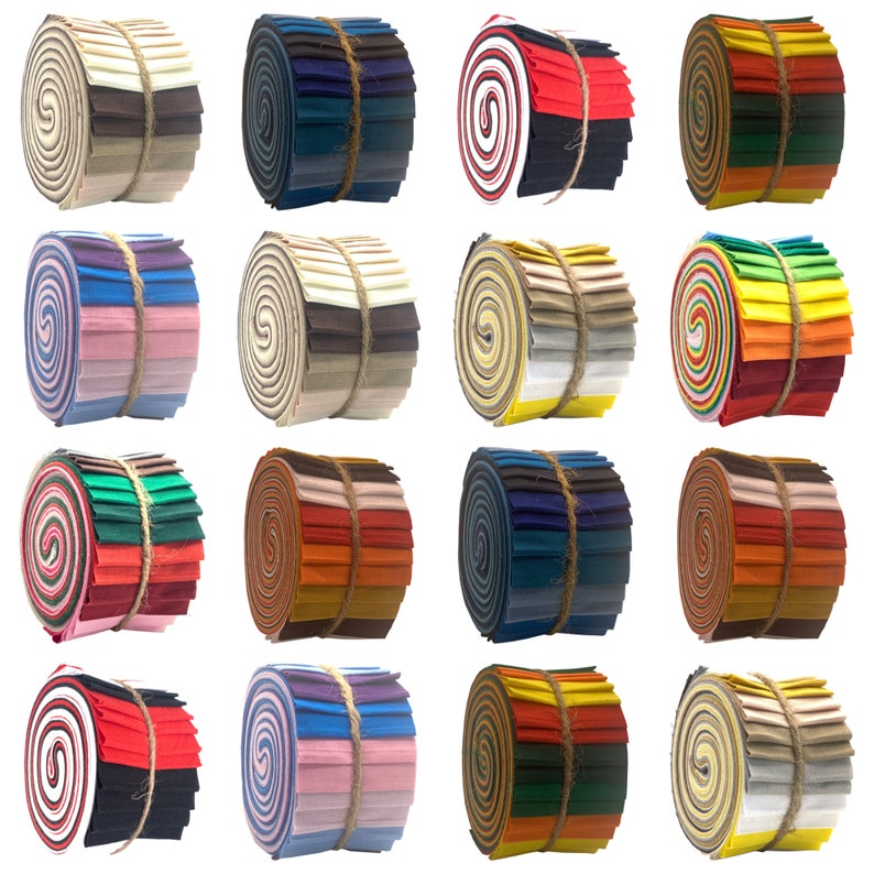Plain Jelly Roll Fabric Strips for Quilting 100 Cotton Etsy UK