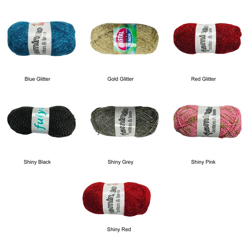 Metallic Cotton Lase Knitting DK Yarn 100g Christmas Glitter | Etsy