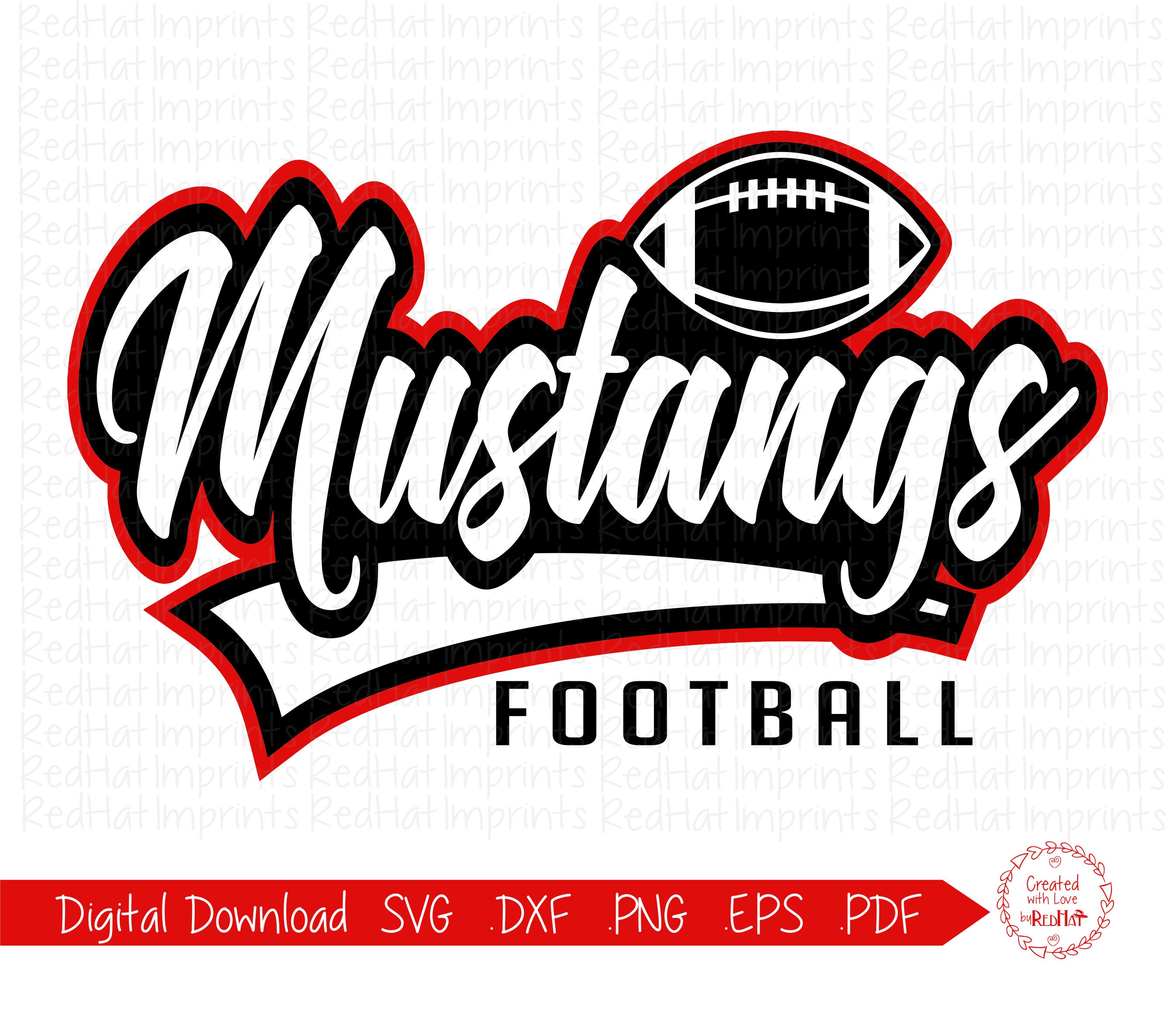 Mustang Football svg Football svg Mustangs Football svg Etsy