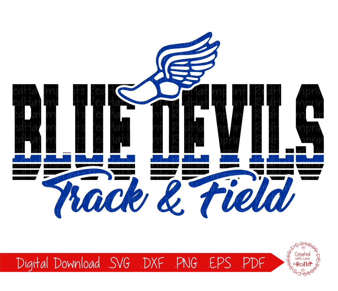 Blue Devil Track svg Blue Devils Track svg Blue Devils Blue Etsy