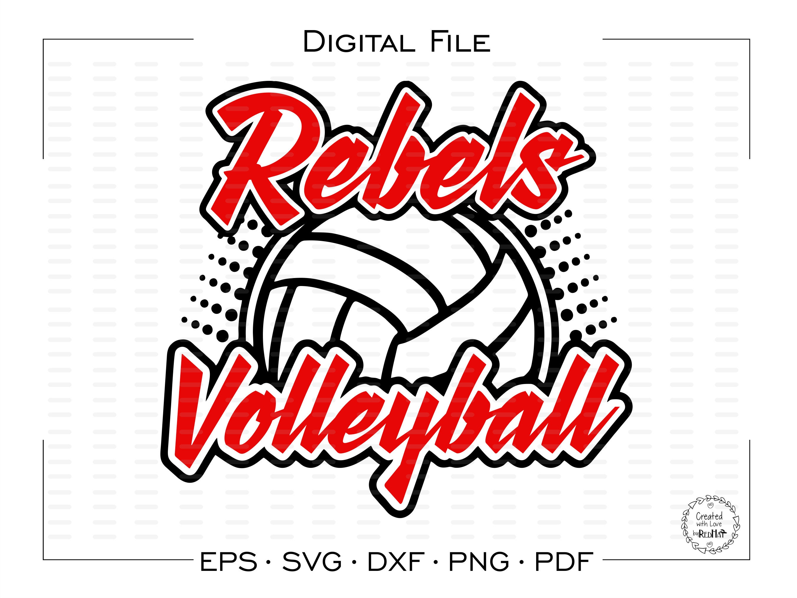 Rebel Volleyball svg Rebels Volleyball svg Rebels Etsy