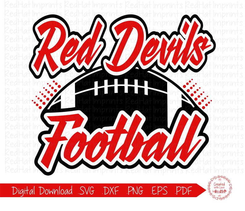 Red Devil Football svg Red Devils Football svg Red Devil Etsy