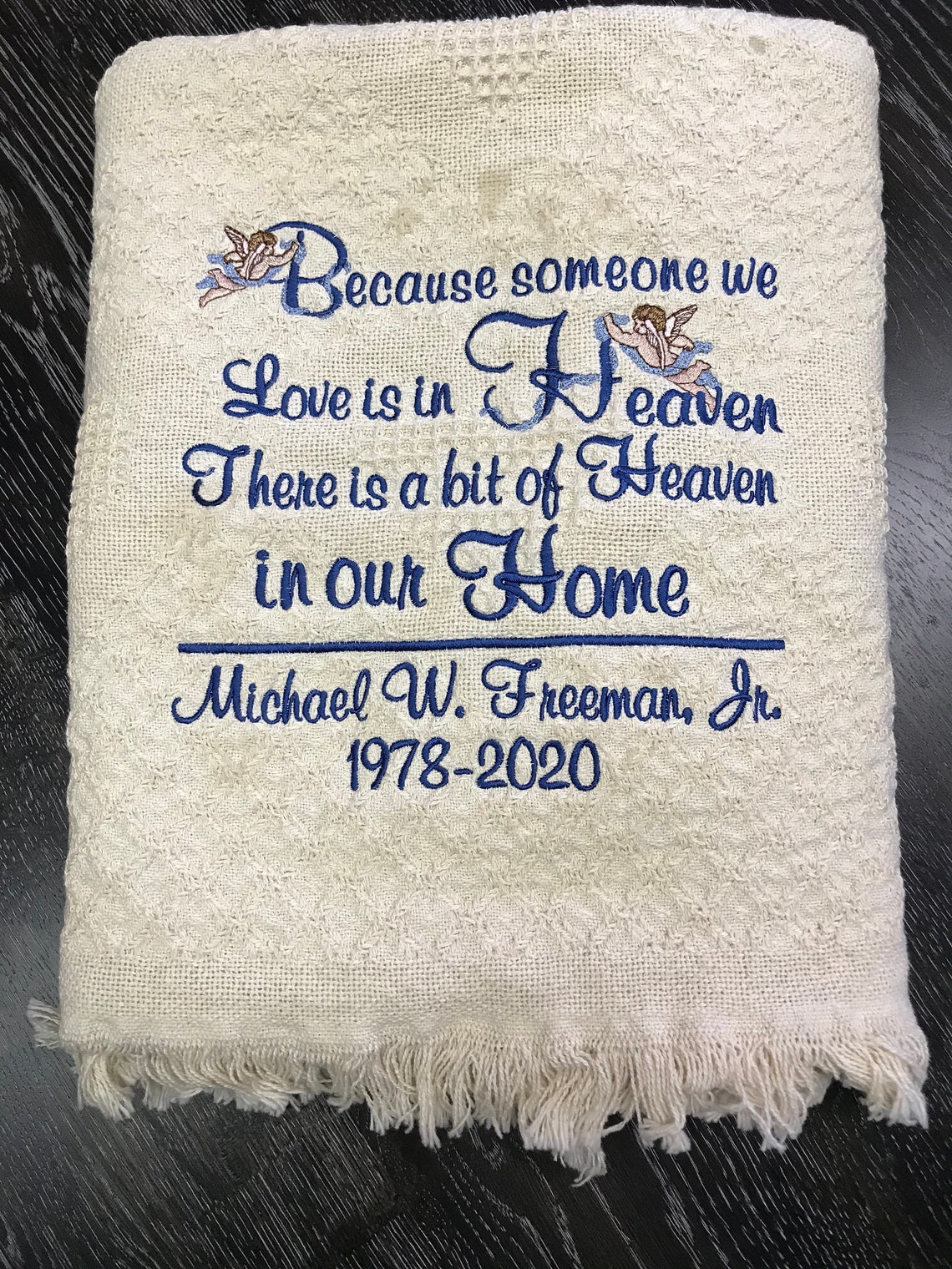 Personalized Funeral Memorial Memory Afghan Throw Blanket Etsy