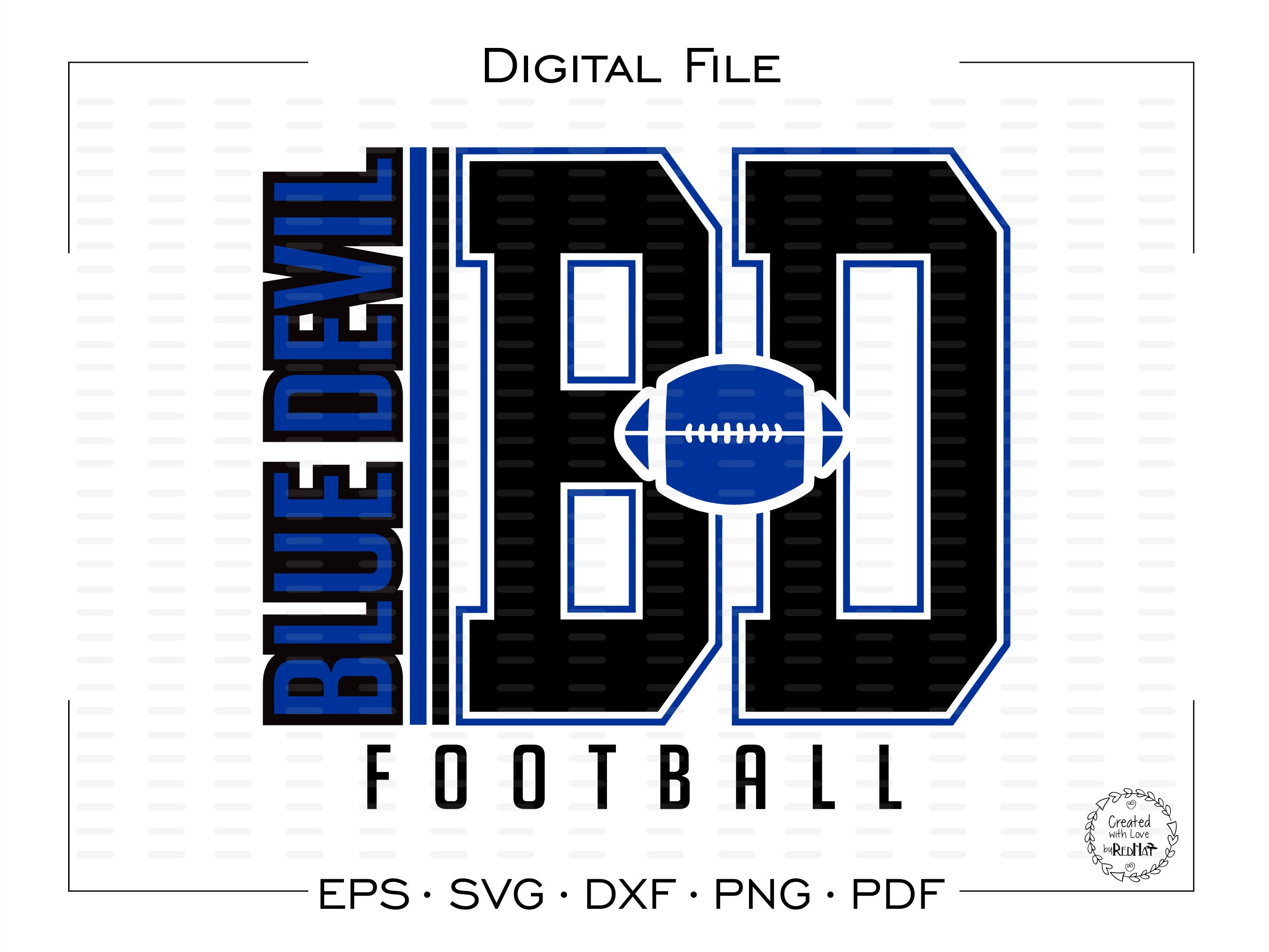 Blue Devil Football svg Football svg Blue Devils Football | Etsy